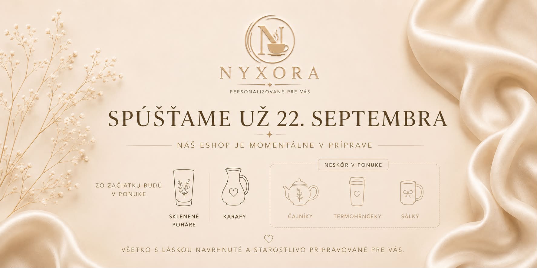NYXORA – e-shop spúšťame 22. septembra